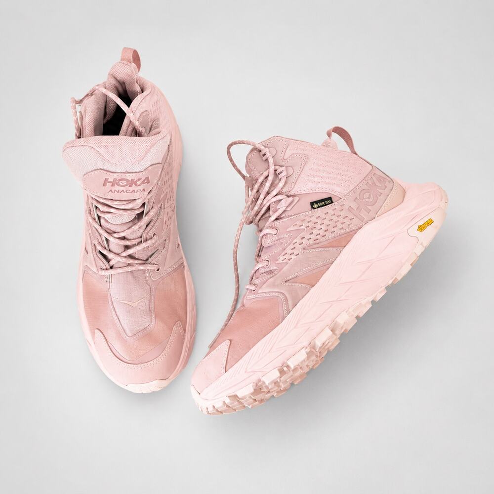 HOKA One One Anacapa Mid GTX Hiking Sneaker Unisex W9.5 M8 Pink Mid Top